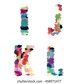 Bright creative cartoon comic radial alphabet Vector illustration