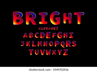 Bright. Creative high detail font for your design. The alphabet in the style of comics. Graphics pop - art on transparent background. Vector illustration