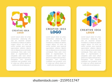 Bright Creative Idea Vertical Card with Text Sample Vector Template