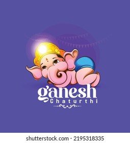 Bright and creative illustration of BABY LORD GANESHA for Ganesh Chaturthi festival 