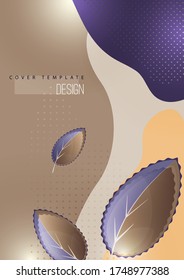 Helle, kreative Blätter auf braunem Hintergrund. Moderne abstrakte Vorlage für Ihr Design. Vektorgrafik