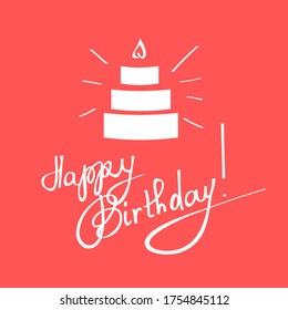 Bright creative minimalistic greeting card with lettering