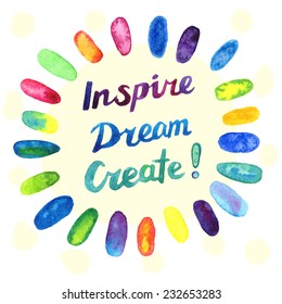 Bright Creative poster. Watercolor vector design.