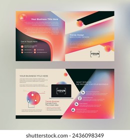 Bright and Creative Trifold Brochure Design Template with Abstract Shapes