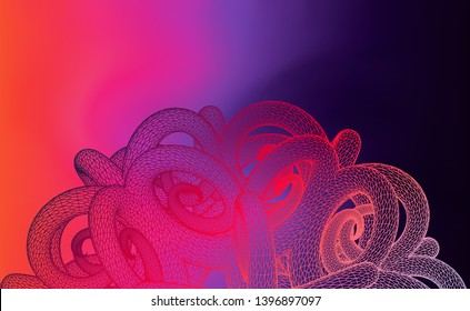 Bright Crimson Futuristic Nanoscience Background - Vector HiTech Nanoparticle
