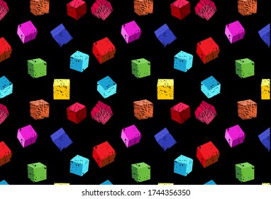 Bright cubes pattern. Vector illustration.