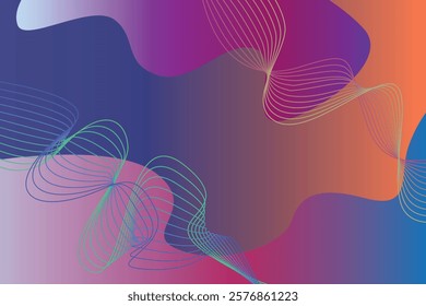 bright curved lines on a dark background. abstractions