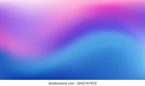 Bright curved winter gradient mesh in pastel blue, lavender, and violet tones. Vector Smooth liquid texture with blurry effect. Cool aquatic flow for modern design, web, presentation, posters