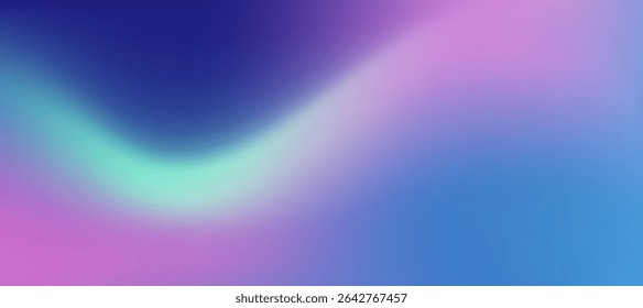 Bright curved winter gradient mesh in pastel blue, lavender, and violet tones. Vector Smooth liquid texture with blurry effect. Cool aquatic flow for modern design, web, presentation, posters