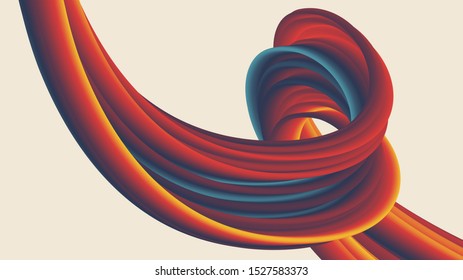 Bright curvy abstract element, rubber, chewing gum, futuristic modern background