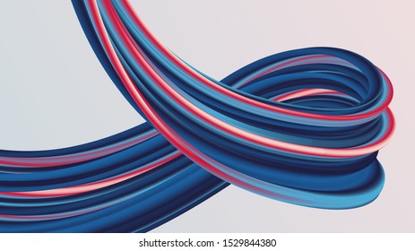 Bright curvy abstract element, rubber, chewing gum, futuristic modern background