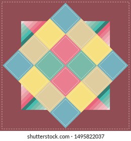 Bright cute background of multicolored scraps of fabric. It can be used for decoration of textile, paper and other surfaces.