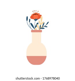 Bright cute flowers in the vase. 