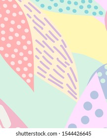 Bright cute pattern abstract floral cartoon background. Vector shape trends to brochure cover template design.