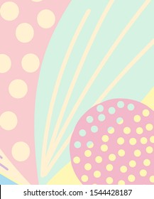 Bright cute pattern abstract floral cartoon background. Vector shape trends to brochure cover template design.