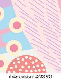 Bright cute pattern abstract floral cartoon background. Vector shape trends to brochure cover template design.
