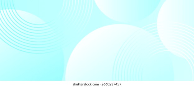 Fondo abstracto cian brillante con círculos superpuestos, líneas curvas y Gradientes suaves. Ideal para proyectos de diseño modernos, frescos y limpios.
