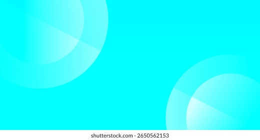 Bright cyan abstract background with soft overlapping circular shapes and gradients. Great for tech, presentation, web, medical, or clean futuristic design use