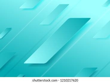 Bright cyan blue abstract geometric minimalism vector background
