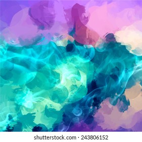 Bright cyan smoke vector background