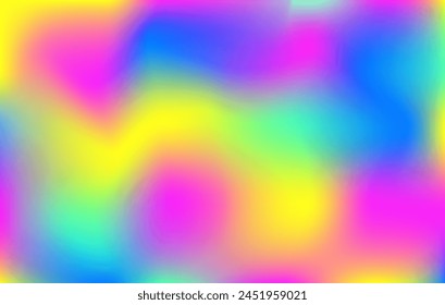 Bright cyan yellow violet mint gradient. Mind-blowing colorful mockup. Kaleidoscopic prism background. Crazy lemon pink magenta indigo blue post advertisement presentation. Neon psychedelic backdrop. 