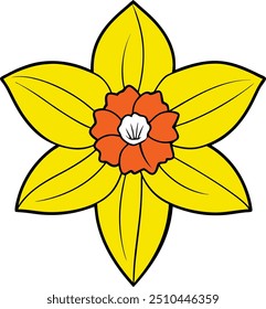 Ilustración vectorial de flor de narciso brillante