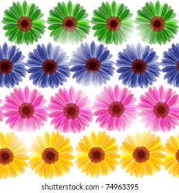 Bright daisy flowers seamless with sunlight (eps10)