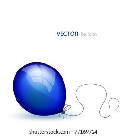 Bright Dark Blue Balloon On White Background