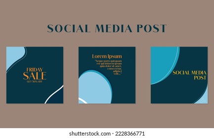 bright and dark blue color social media set template for ads, publishing, product, social media post, and many more