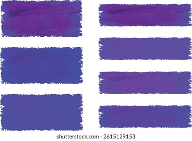 bright dark blue purple colors abstract brush strokes set