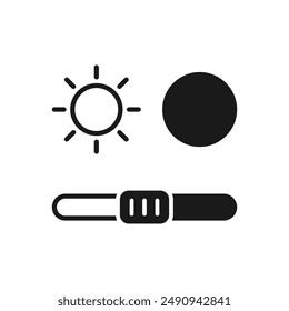 Icono de modo brillante y oscuro estilo plano aislado sobre fondo blanco. Ilustración vectorial