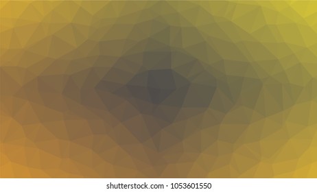 Bright dark yellow low polygonal crystal background. Triangular polygon  pattern. Low poly vector illustration. Low polygonal backdrop