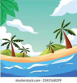 bright day in beach summer 