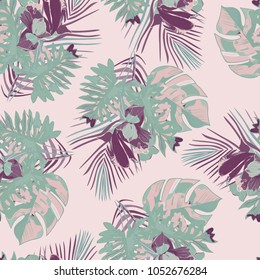 bright deciduous seamless retro pattern