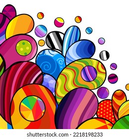 Bright decoration paisley splash. Ethnic carnival background. Vector retro abstract ornament pattern.