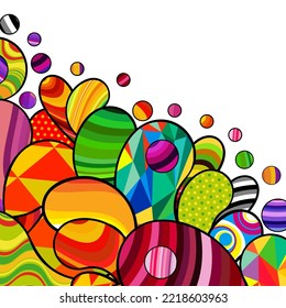 Bright decoration paisley splash. Ethnic carnival background. Vector retro abstract ornament pattern.