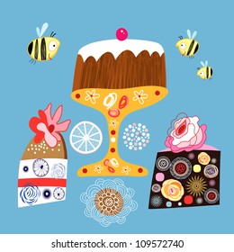 bright decorative cakes