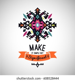  bright decorative element on native ethnic style