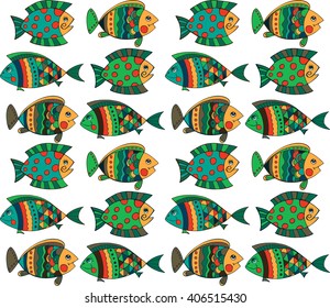 Bright decorative fish hand drawn vector. Illustration is suitable for creating your own patterns, backgrounds, cards, invitations, decorating websites and for the realization of other design ideas.
