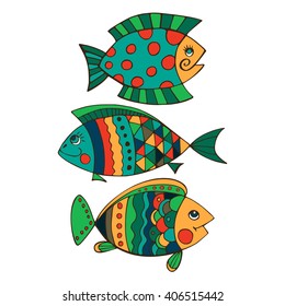 Bright decorative fish hand drawn vector. Illustration is suitable for creating your own patterns, backgrounds, cards, invitations, decorating websites and for the realization of other design ideas.
