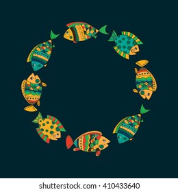 Bright decorative fish hand drawn vector. Illustration is suitable for creating your own patterns, backgrounds, cards, invitations, decorating websites and for the realization of other design ideas. 