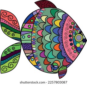 Pescado decorativo brillante.  Archivo vector para diseños.