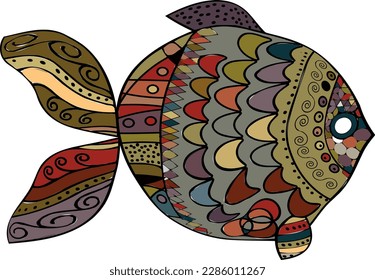 Bright decorative fish. Vector file for designs.