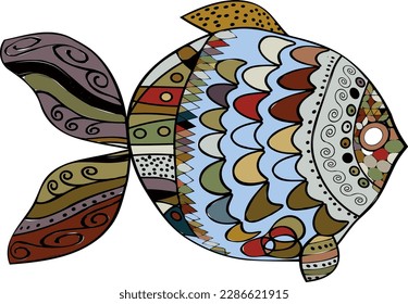 Bright decorative fish. Vector file.