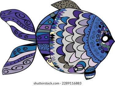 Bright decorative fish. Vector file for designs.