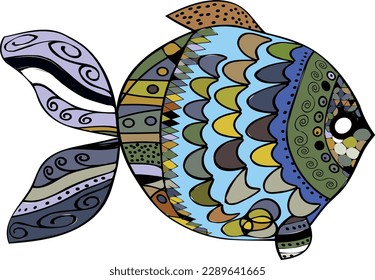 Bright decorative fish. Vector file for designs.