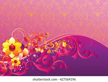 Bright decorative floral background