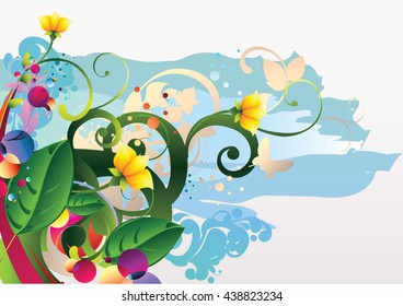 Bright decorative floral background
