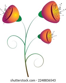 Una flor decorativa brillante. Archivo vector para diseños.