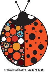 A bright decorative ladybug. A vector file is useful for creating your designs.